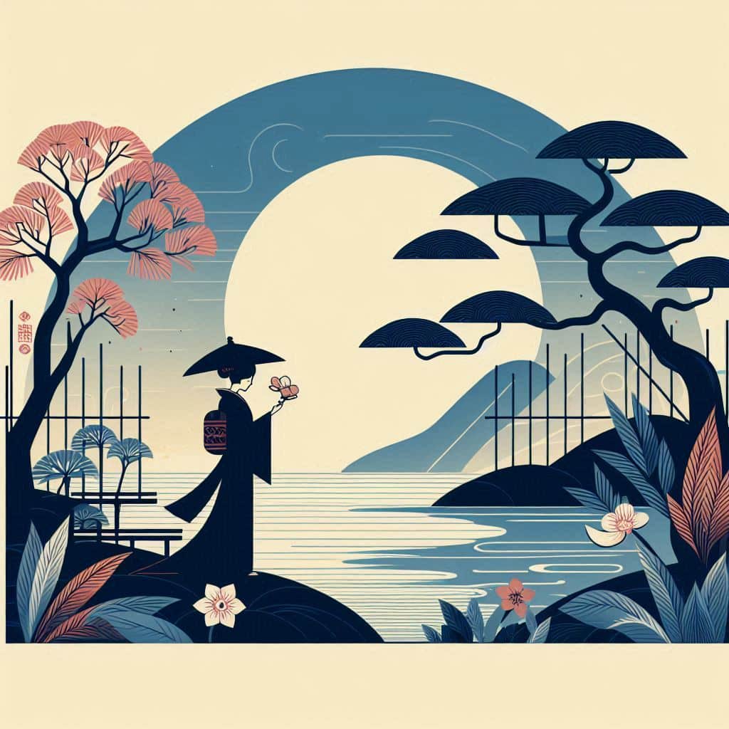 Chiyo-jo (1703–1775) – Eine berühmte Haikudichterin 2 Chiyo-jo Haiku Illu