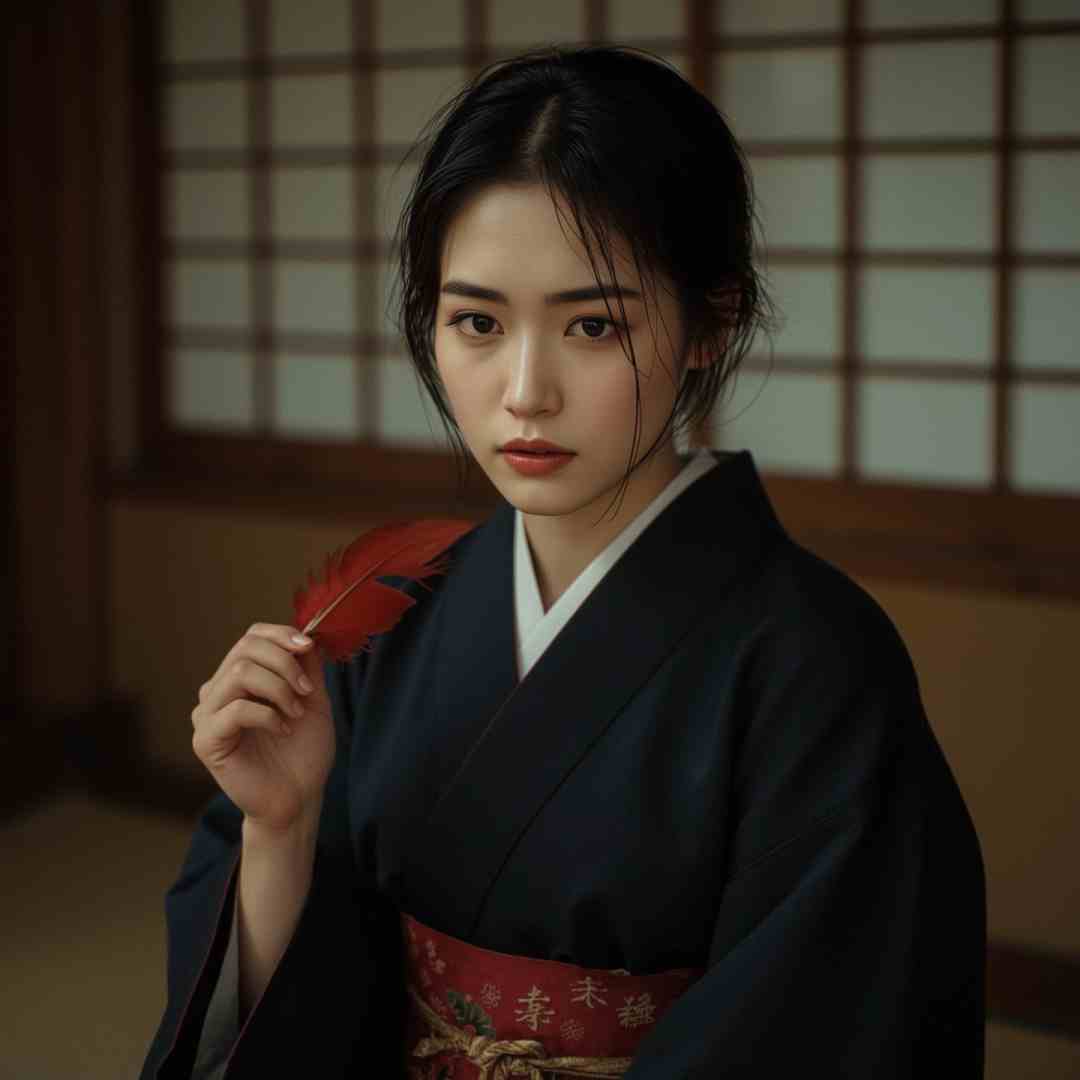 Hakō, eine Dichterin aus dem alten Japan