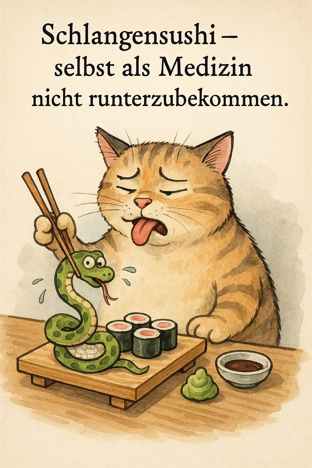 Schlangensushi – Ein illustriertes Haiku von Issa (1822) Schlangensushi – Ein illustriertes Haiku von Issa (1822)