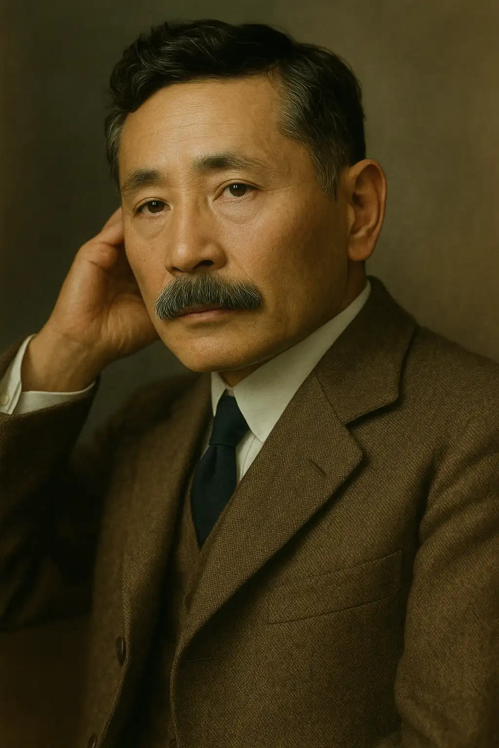Natsume Sōseki Portrait generiert von ChatGPT nach Originalfotos
